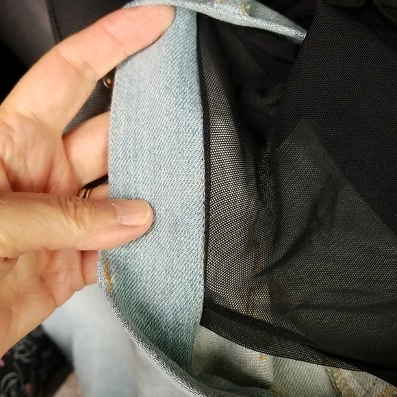 NWT Act n°1 denim jeans with skirt, made in Italy, size 6 - Picture 7 of 12